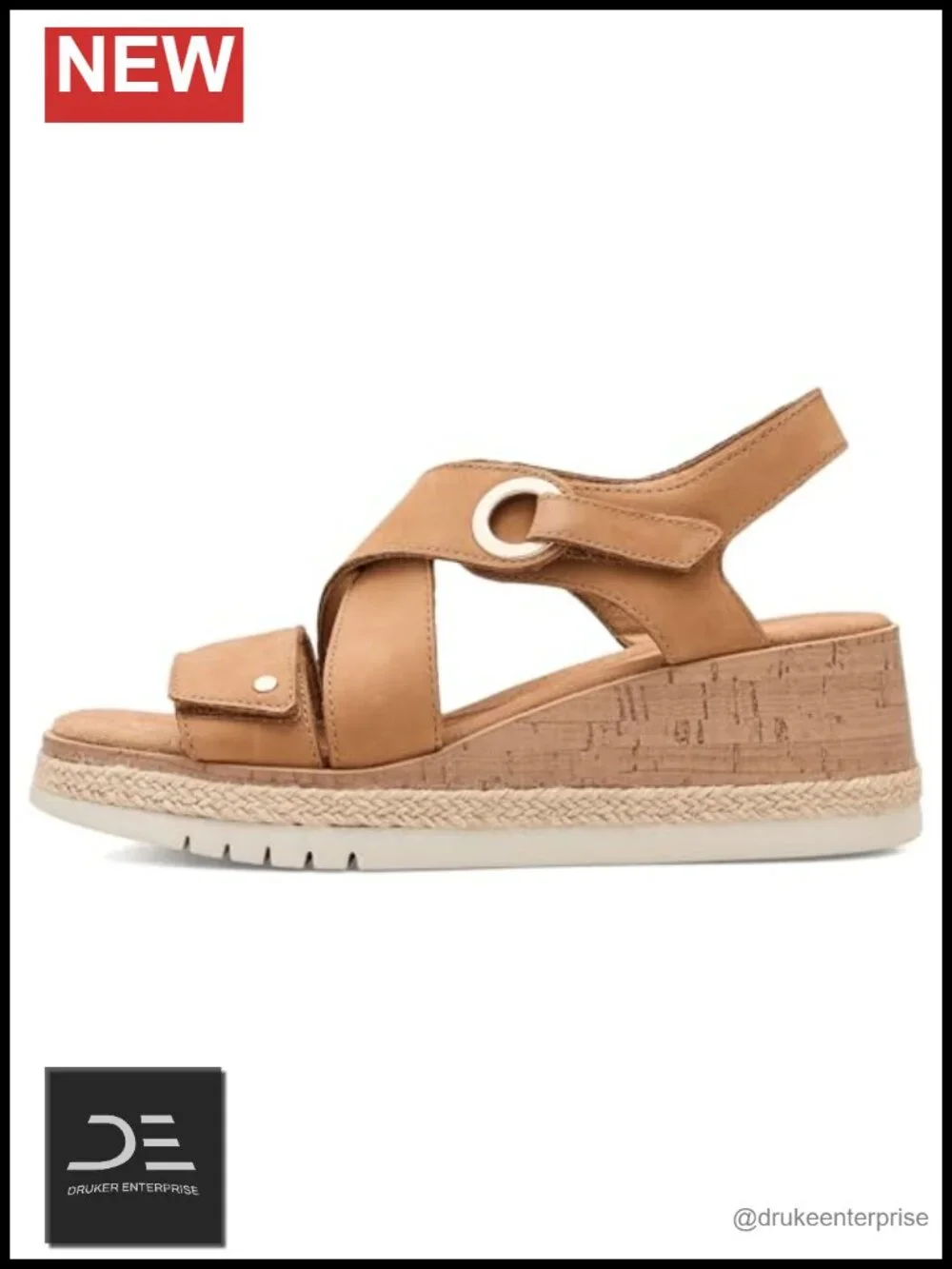 Clarks Kidiki Sun Sandals Wedge Heels Tan Nubuck Adjustable Straps